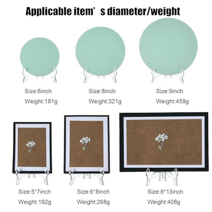 HESTYA 6 Pack 7 Inch Clear Acrylic Easel Stand Display Stand Plate Holder for Display Photo Picture Frame Book