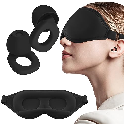 Audree Earplugs-Eye Mask for Sleeping - Complete Sleep Solution with Sleep Ear Plugs and 100% Light Blocking Eye Mask for Men and Women