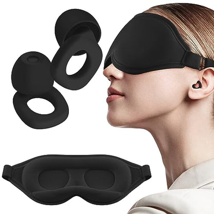 Audree Earplugs-Eye Mask for Sleeping - Complete Sleep Solution with Sleep Ear Plugs and 100% Light Blocking Eye Mask for Men and Women