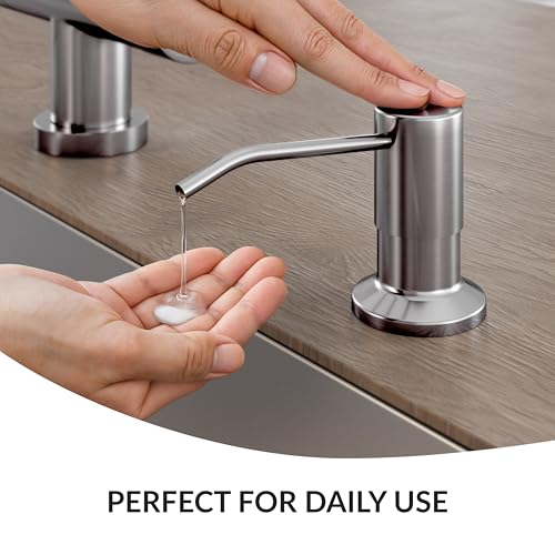 Soap Dispenser for Kitchen Sink(Brushed Nickel),Stainless Steel Countertop Dish Soap Dispenser Pump with 47 '' Extension Tube kit