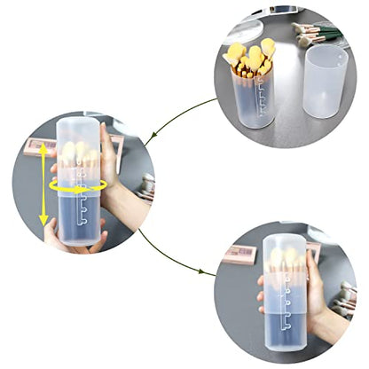 2 Pack Transparent Plastic Makeup Brush Holders, Dual Use, Lightweight, Spacious