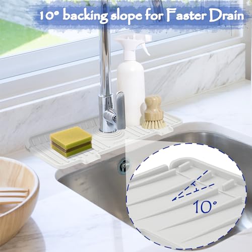 Kitchen Sink Splash Guard, Silicone Faucet Guard &... (‎White)