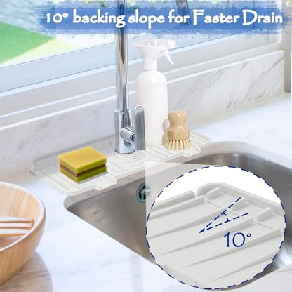 Kitchen Sink Splash Guard, Silicone Faucet Guard &... (‎White)