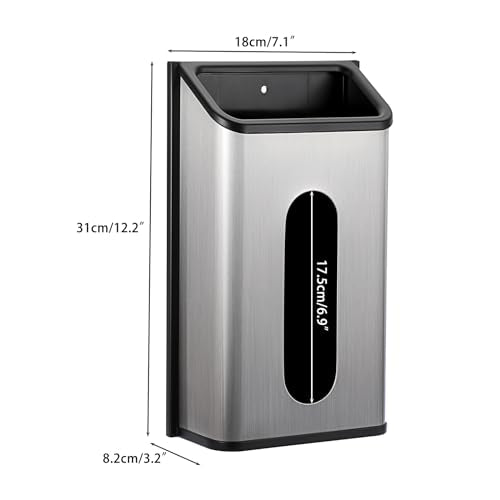 Sumnacon Grocery Bag Dispenser Wall Mount Stainless Steel Bag Dispenser for Plastic Bags Sturdy Grocery Bag Holder with Screws Adhesives Decorative Plastic Bag Holder for Kitchen Pantry Cabinet