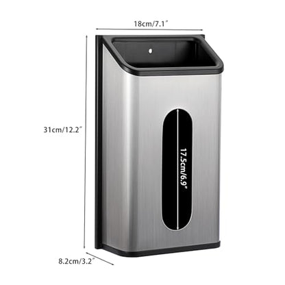 Sumnacon Grocery Bag Dispenser Wall Mount Stainless Steel Bag Dispenser for Plastic Bags Sturdy Grocery Bag Holder with Screws Adhesives Decorative Plastic Bag Holder for Kitchen Pantry Cabinet