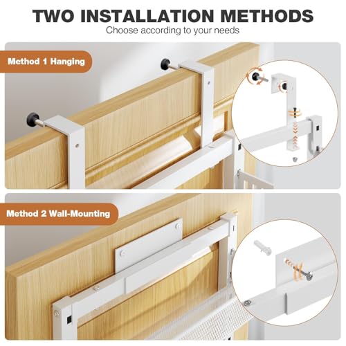 Pantry Door Organizers and Storage, 8-Tier Large Metal Heavy-Duty Frame Over the Door Spice Rack, 2 in 1 Wall-Mounted or Hanging shelf for Kitchen, Bathroom, Laundry Room, Bedroom, Closet &Nursery