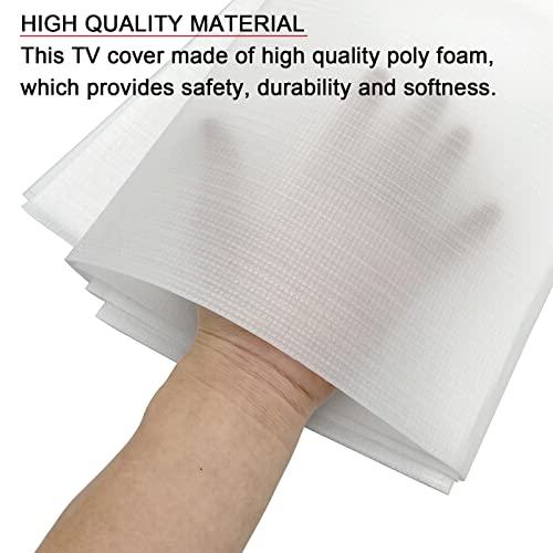 Foam Flat Screen TV Cover and Bubble Flat Screen TV Protective Covers Fits Up to 65''W x 36''H, Flat Screen TV Protection During House Moving, Storing, or Home Renovation (Double-layer)