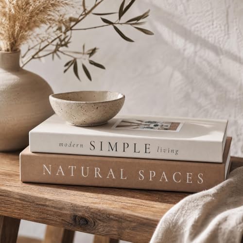 Beautiful Decorative Books - Set of 2 Boxes Enhanc... (2 Count | Brown-Beige | Linen, Paper)