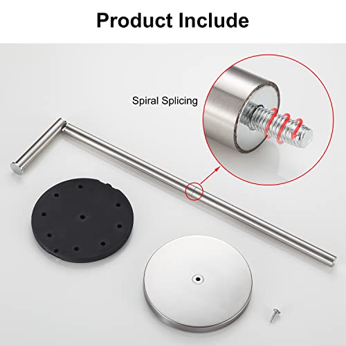 BGL Toilet Paper Holder Standing On Floor, Brushed Nickel, Tissue Holder On Floor with Reserve Storage Paper Rolls, Free-Standing Roll Paper Holder