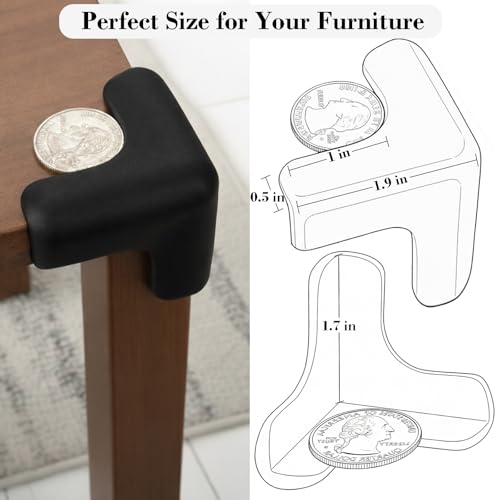 Corner Protector for Baby, 8 Pack EVA Foam Baby Proofing Corner Guards, Soft Y-Shaped Furniture Edge Protectors for Tables and Sharp Corners, Tear-Resistant Updated Design, Black