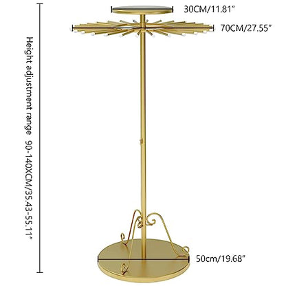 Freestanding 360° Metal Scarf Display Rack for Boutique Store Home Storage | Scarf Display Stand with 30 Rods, Scarf Holder Organizer for Scarves, Ties, Shawls, Belts,Hijab