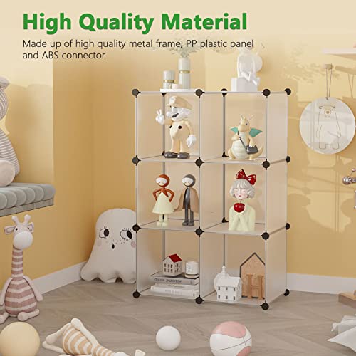 C&AHOME 6-Cube Storage Organizer Cube Shelf Closet Storage Bookcase, White | Stackable Cubby Storage, Bookshelf, Portable Plastic Storage Closet Organizer, DIY Modular Shelving Units for Home, Wardrobe