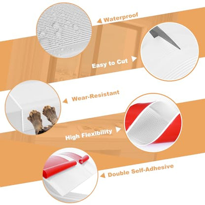 Dog Cat Scratching Window Sill Protector, Self-Adhesive Anti-Scratch Guard for Walls, Furniture - Slip Resistant Pet Shield