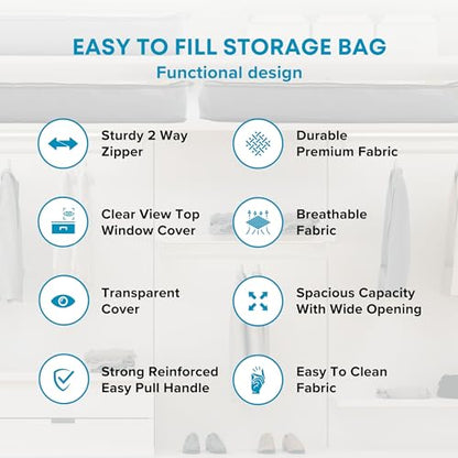 SmartCube Underbed Storage Bag 3 Large Under-the-B... (3 Count | Grey | Fabric,Plastic)