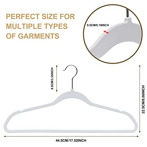 Quality Hangers 50 Pack Non-Velvet Plastic Hangers for Clothes - Heavy Duty Coat Hanger Set - Space-Saving Closet with Chrome Swivel Hook, Functional Non-Flocked Hangers - Cream White