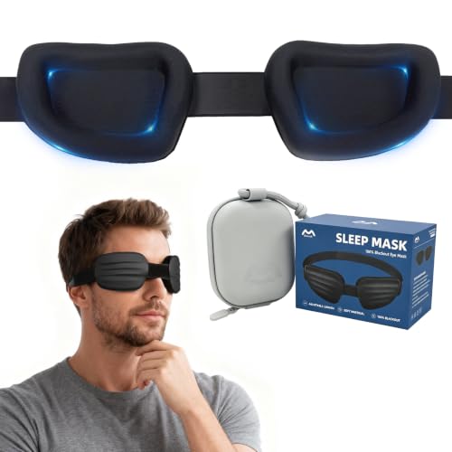 Sleep Mask for Sleeping, Zero Pressure 3D Blackout... (Deep Black | Cotton)