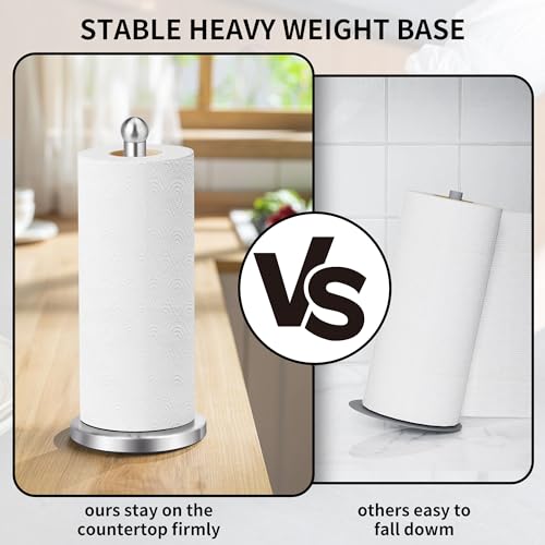Kaishun Paper Towel Holder Countertop with Weighted Base for Standard Rolls