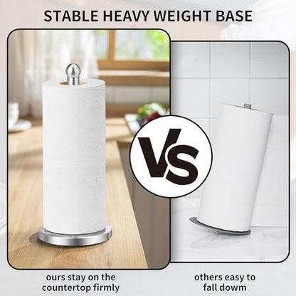 Kaishun Paper Towel Holder Countertop with Weighted Base for Standard Rolls