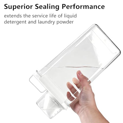 75OZ Laundry Detergent Dispenser, Liquid Laundry Soap Dispenser, Fabric Softener Organizer, Clear Plastic Powder Laundry Detergent Container, 1PACK
