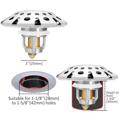 AzWzz Bathroom Sink Stopper,Sink Hair Catcher,Bathroom Sink Drain Strainer Pop Up Drain Cover Plug,Universal for 1.1 to 1.65in Sink Drain Hole