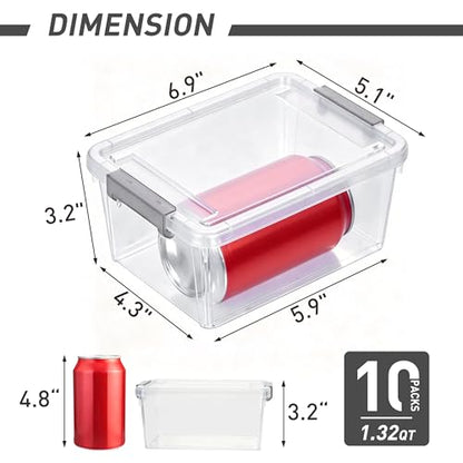 Citylife 10Packs 1.3Qt Small Storage Bins with Lids,Stackable Clear | Plastic Containers for Beads, Buttons, Sewing Supplies, Office Supplies and Small Toys