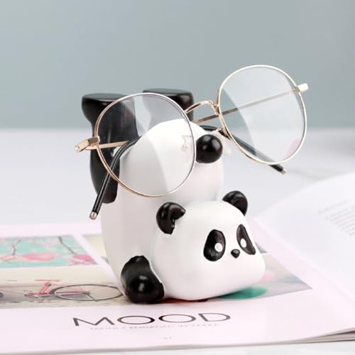 Cute Panda Glasses Display Stand for Nightstand, Funny Decorative Eyeglass Sunglass Holder, Home Office Desk Decoration (Handstand Panda)