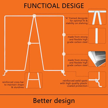 shelf dividers, create 40% more closet space, Set of 8, 12 inch wire shelf dividers, closet organizers and storage,supremely sturdy,closet shelf organizer,Will not break,closet dividers,No Tool,White