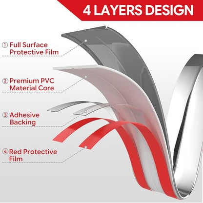 Wall Corner Protector Peel and Stick Corner Trim Molding | Flexible Wall Corner Guards Trim Inside & Outside Self Adhesive Moulding Trim for Edge Corner, Silver, 0.8 in x 20 Ft