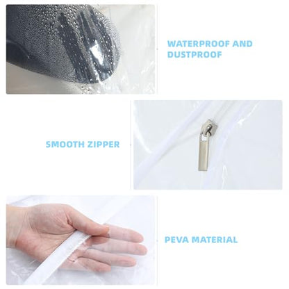 Clear Clothes Rack Cover 6Ft Garment Rack Cover Transparent Clothing Rack Cover With 2 Durable Zipper Waterproof Protector for Garment Rack (71"L x 20"W x 60"H, Rack Not Included)