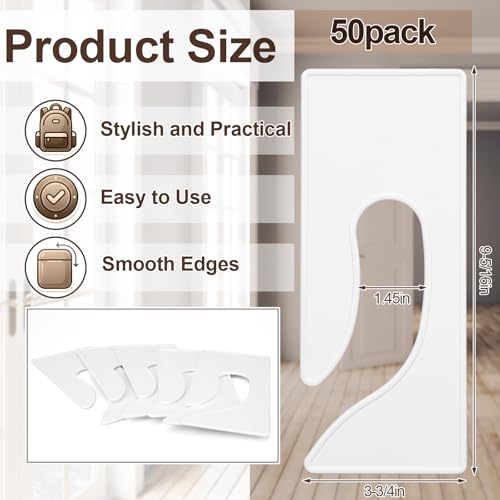 50 Pack Clothing Rack Size Dividers 9-5/16 x 3-3/4 in Blank Large Rectangle Clothing Rack Hanger Divider Clothe Organization Tags Label for Wardrobe Retail Store Boutique Supplie(White)