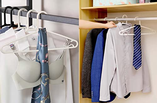 Byomostor Plastic Hangers 50 Pack | Lightweight durable slim design, space saving for laundry and daily adult clothing storage Ideal for apartments, dorms
