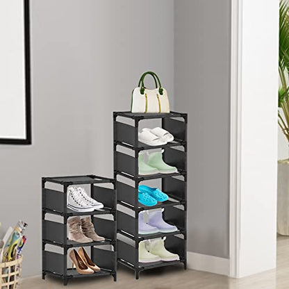 10-Tier Vertical Shoe Rack, Tall Narrow Shoe Shelf Space Saving Organizer for Entryway Door Small Space