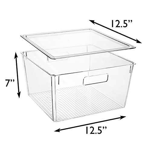 CLEARSPACE Plastic Storage Bins with Lids XL – Perfect Kitchen Organization or Pantry Storage – Fridge Organizer, Pantry Organization and Storage Bins, Cabinet Organizers