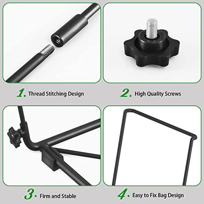 Trash Bag Holder, Outdoor Metal Leaf Bag Holder Stand, Garbage Bag Frame Holder for 30-45 Gallon Bags for Leaves, Camping, Yard Weeding, Lawn Party
