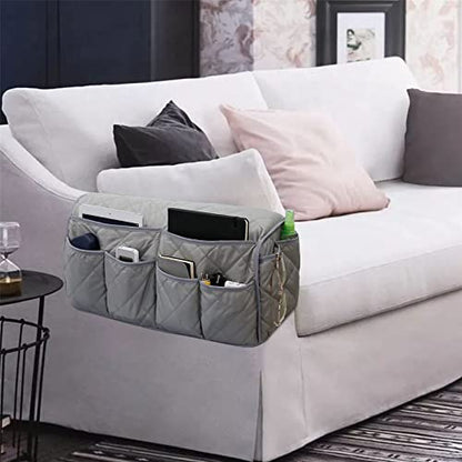 Armchair Caddy for Recliner - Sofa Armrest Organizer with 14 Pockets | Waterproof Remote Control Holder for Recliner, Non-Slip Chair Arm Storage for TV Remote, Phone, Books, Magazine, iPad