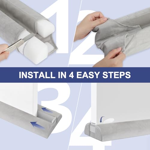 Door Draft Stopper for Bottom of Door, 36 Inch Und... (Gray | Polyester Blend)