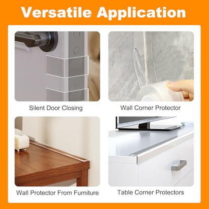 Clear Soft Corner Protectors for Furniture Strip,2.6 in x 6.6 FT,Sharp Edge & Table Bumper,Window Edge,Wall Protector, Soft Corner Guards Safe for Proof,Table Corner Protectors in Family