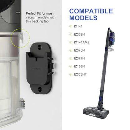 LANMU Wall Mount Holder with Cable Clip Compatible with Shark IX141 IX141AMZ IZ362H IZ376H IZ377H IZ163H Cordless Stick Vacuum, Vacuum Cleaner Storage Hanger, Keep Upright Organization