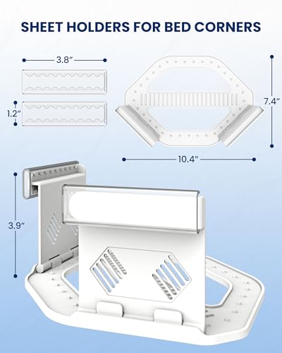Bed Sheet Holders for Corners Keep Sheets Firm & Tight of 4PCS - Heavy Duty Sheets Fasteners Open Corner Design for Fit Various Mattresses - Foldable for Convenient Storage
