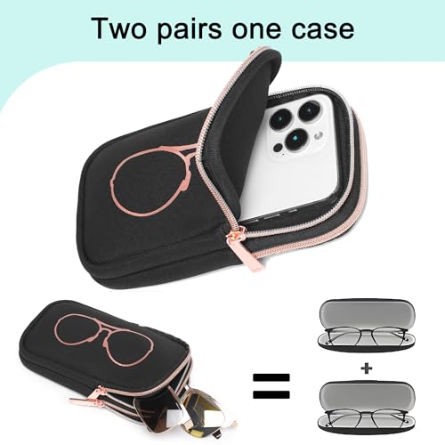KKP Double Eyeglass Case | Sunglasses Cases with 2 Compartments