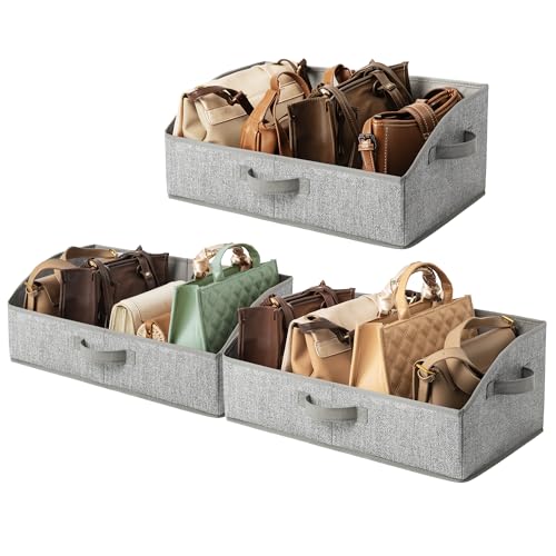 Large Purse Organizer for Closet 19¾"L, Trapezoid... (Ash Gray | Fabric)