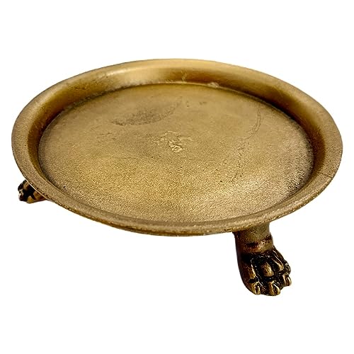 100% Solid Brass Clawfoot Candle Dish - Pedestal D... (Antique Brass | Brass)