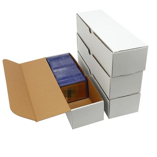 4-Pack • 3200-Count Trading/Gaming Card Box – Fits Toploaders & Sports Cards – Heavy-Duty Cardboard Organizer