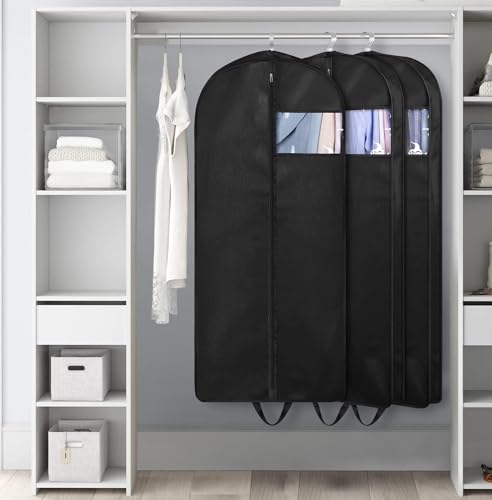 54" Suit Bags for Closet Storage and Travel, Gusseted Hanging Garment Bags for Men Suit Cover With Handles for Clothes, Coats, Jackets, Shirts（3 Packs）