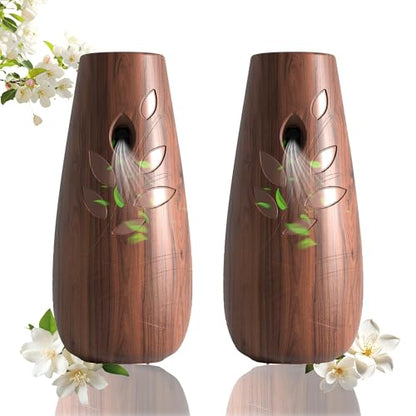 Automatic Spray Dispenser,(2-Pack) Adjustable Air Freshener Dispenser, Wall Mounted or Standing Aerosol Sprayer for Living Room Bathroom Bedroom Hotel Office Commercial Place (Dark Wood)