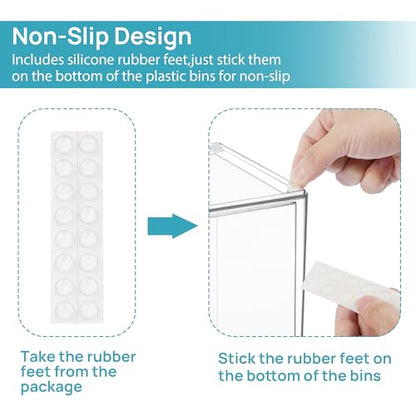 Vtopmart Clear Stackable Storage Drawers, 4 Pack Tall Plastic Organizers | Clear Pull-Out Drawers, Stackable Design for Skincare, Cosmetics, Beauty Supplies, Vanity, Bathroom, Cabinet and Countertop