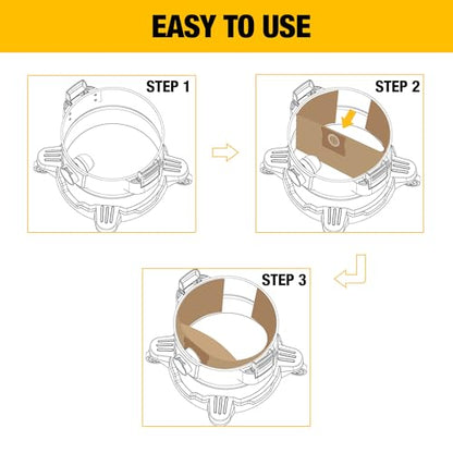 3 Pack DEWALT Dust Bag DXVA19-4101, for 6-10 Gallon Wet/Dry Vacuum, DEWALT Vacuum Bags, Compatible with DXV06P DXV09P DXV09PA DXV10P DXV10PL DXV10S DXV10SA DXV10SB