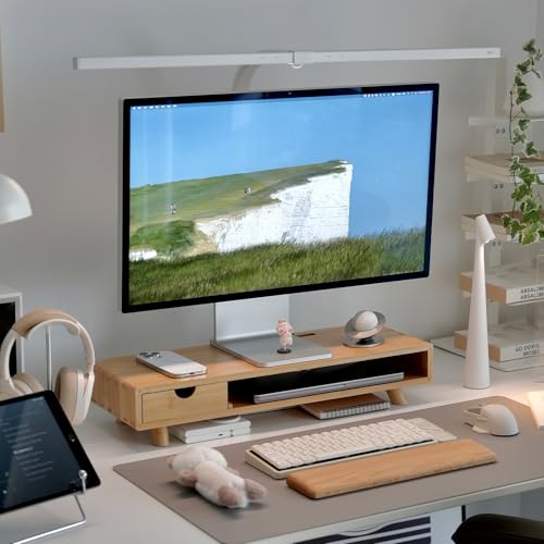 Bamboo Monitor Stand Riser with Drawer (Natural | Bamboo)