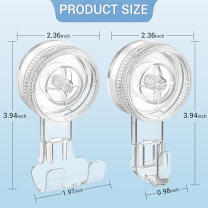 LUXEAR Suction Hooks,4 Pack 2razor Hooks 2 Single Hook Clear Removable & Reusable Vacuum Suction Hanger Waterproof Powerful Weather Hanger Hook for Towel Bathrobe Loofah Bathroom Kitchen Storage
