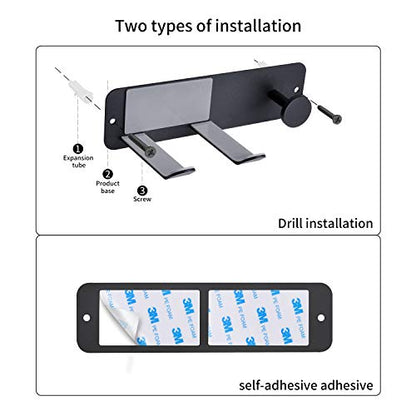 Hair Dryer Holder Wall Mounted, Stainless Steel Self Adhesive Blow Dryer Holder Rack for Dyson Supersonic Hair Dryer,Black